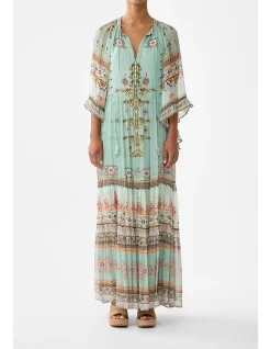 WIDE SLEEVE GATHERED DRESS