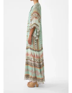 WIDE SLEEVE GATHERED DRESS