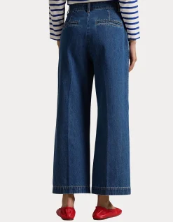 Wide Leg Crop High Rise Denim Jeans
