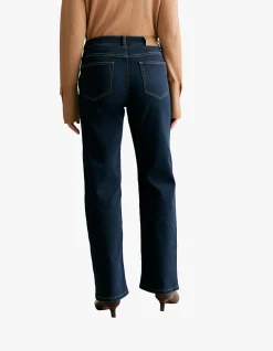 Wide Leg High Rise Stretch Denim Jean