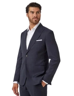 WIDE PINSTRIPE PEAK LAPEL SUIT JACKET