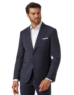 WIDE PINSTRIPE PEAK LAPEL SUIT JACKET