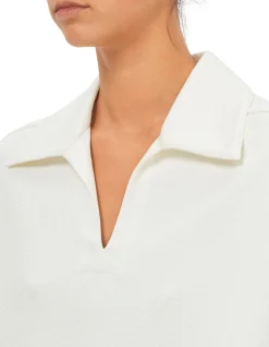 Wide-Style Cropped Polo Shirt