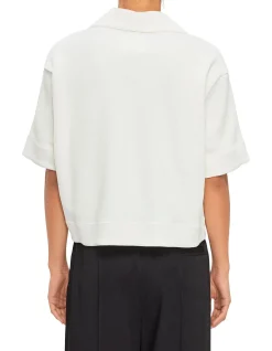 Wide-Style Cropped Polo Shirt