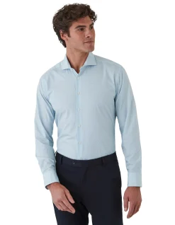 WINTON LIGHT BLUE SMALL GEO PRINT SHIRT