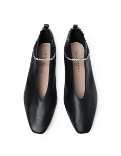 WOMEN'S EMERY LEATHER BALLET WITH ANKLET
