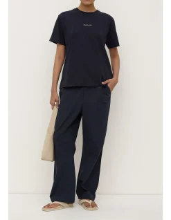 Womens Atelier Logo Tee True Navy/White