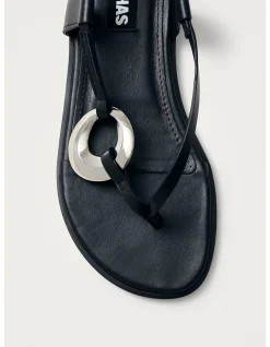 Women's Morosia Black Leather Sandals