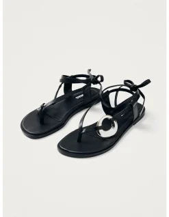 Women's Morosia Black Leather Sandals