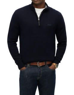 Wool Blend Half Zip Jumper