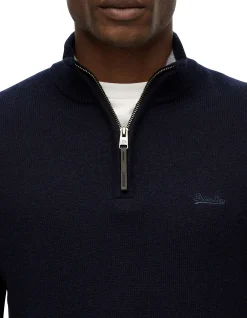 Wool Blend Half Zip Jumper