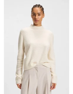 Wool-blend sweater with mock neck