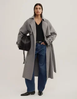 Wool Blend Trench Coat