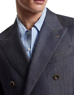 WOOL DENIM SUIT JACKET