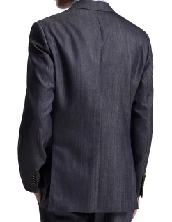 WOOL DENIM SUIT JACKET