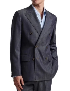WOOL DENIM SUIT JACKET