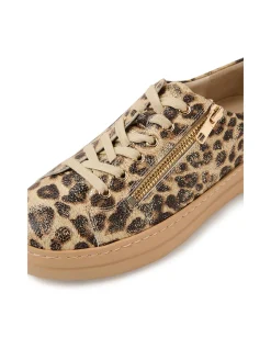 Wovi Metallic Leopard Zip Detail Sneakers