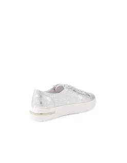 Wovi Silver Floral Zip Detail Sneakers
