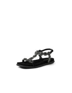 Yanni Jewelled Suede Flat Sandals