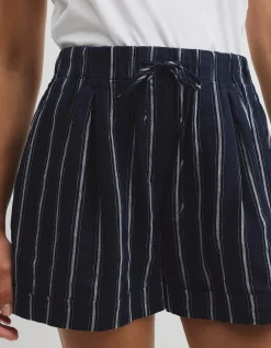 Yarn Dyed Cuff Linen Short