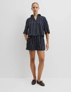 Yarn Dyed Boxy Linen Shirt