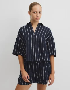 Yarn Dyed Boxy Linen Shirt