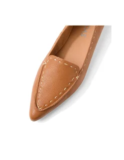 Yukka Stitch Detail Pointed Toe Loafers