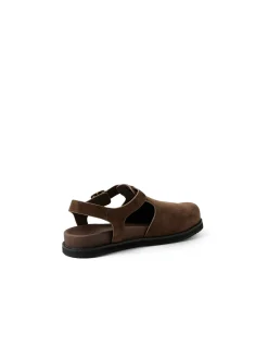 ZANY MI Suede Buckle Closed Toe Sandals