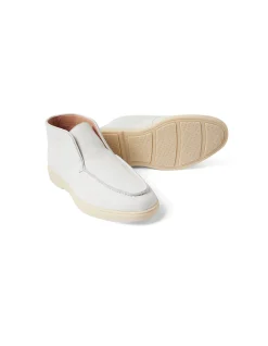 Zeast Vanilla Leather Slip On Ankle Boots
