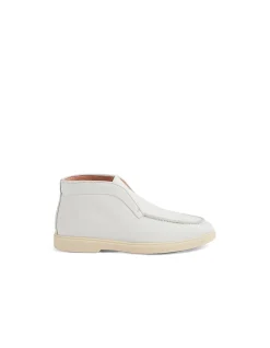 Zeast Vanilla Leather Slip On Ankle Boots