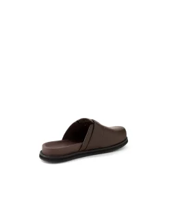 Zebec Buckle Detail Leather Slides