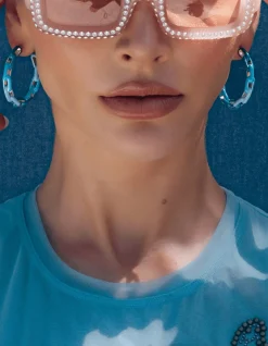 Zip Me Up Enamel Link Hoop Earrings