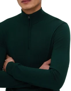 Zip-neck regular-fit sweater in virgin wool