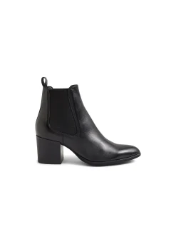 Zymba Block Heel Leather Chelsea Boots